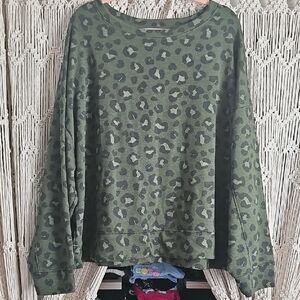 Secret Treasures Olive Camo Top